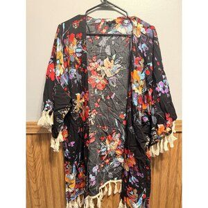 Umgee Women's Multicolor Kimono Cover-Up, Open Front, Sizes S/M